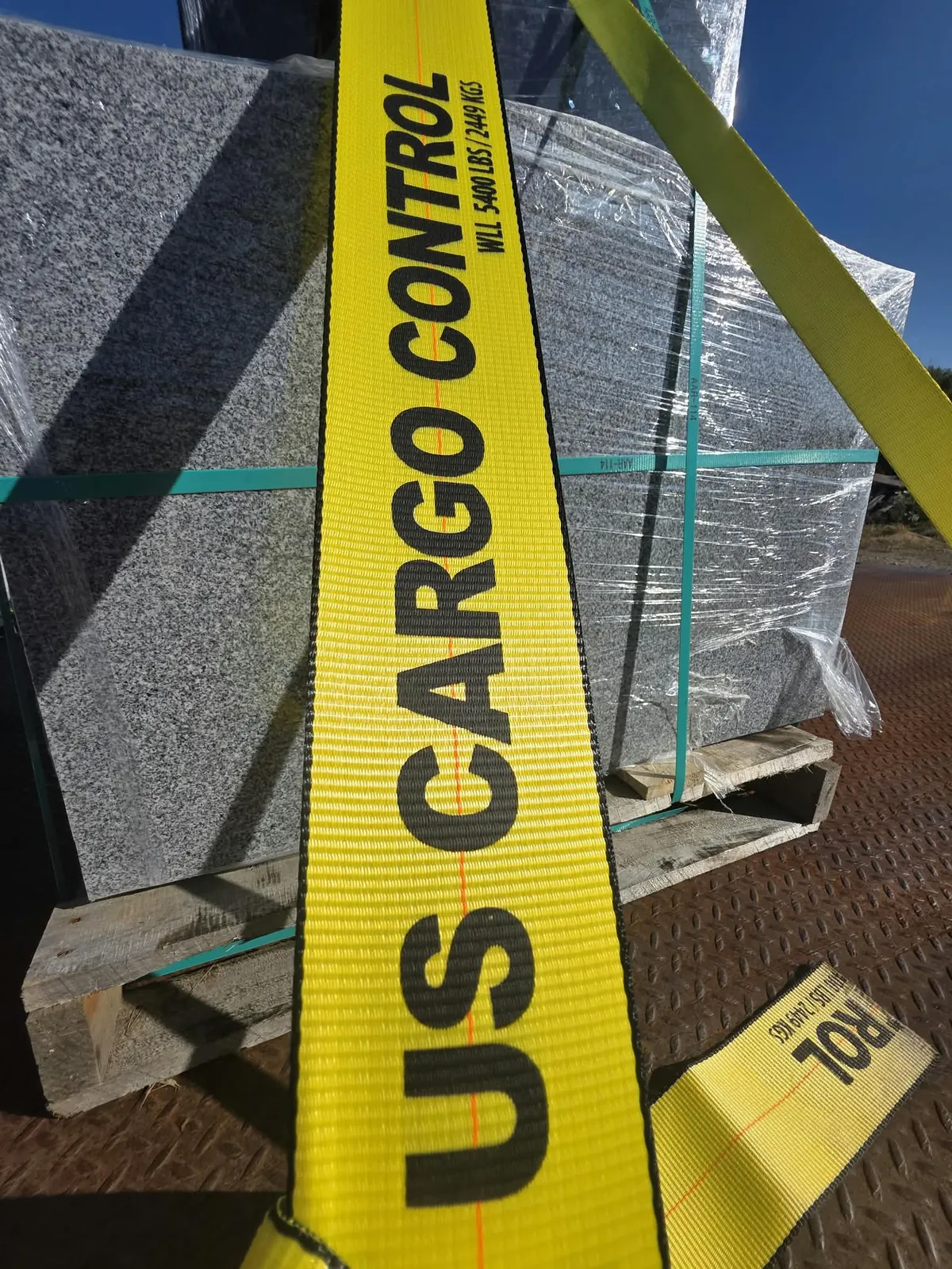 A dealer order strapped to the Cardinal flatbed
